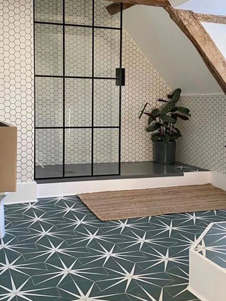 patterned floor tiles