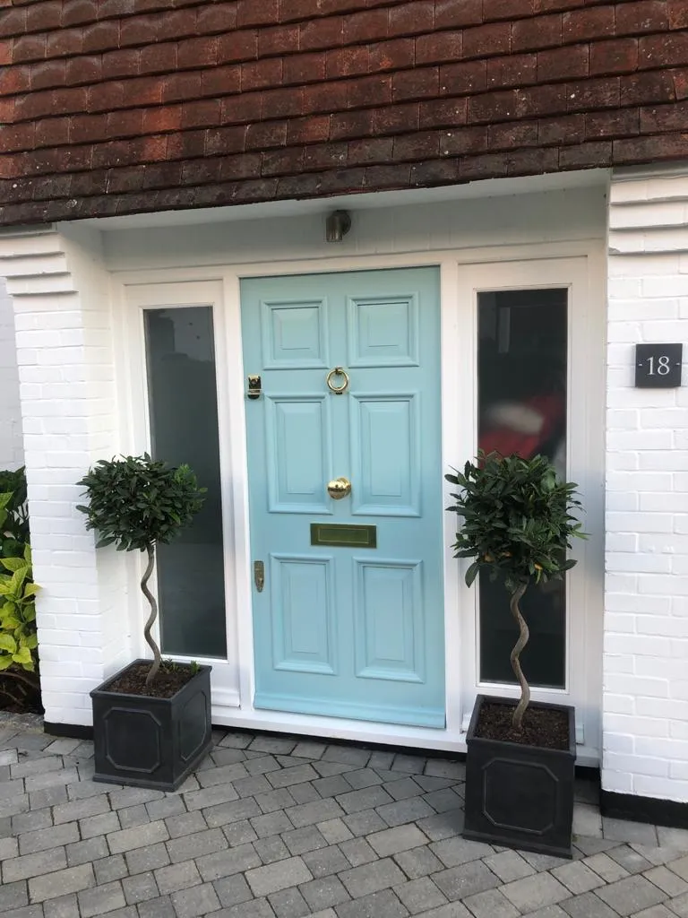cyan door