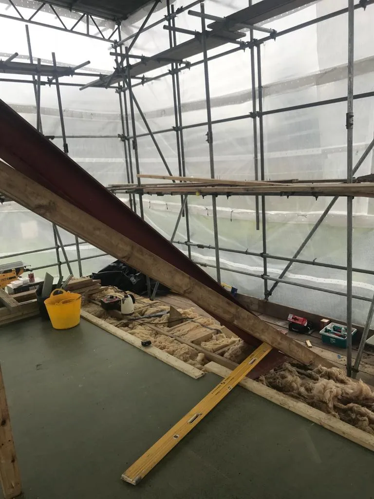 a ramp on a roof